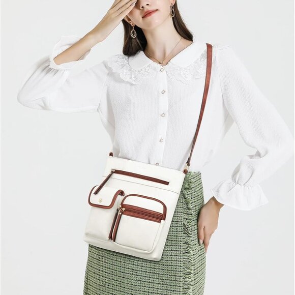 Crossbody Purses for Women Medium PU Leather Shoulder Bag with Multi Pocket for - Picture 2 of 6